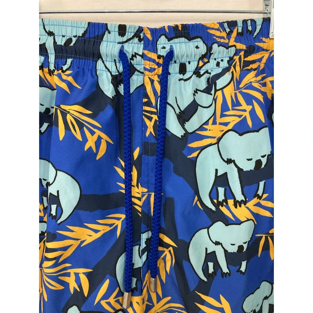 Vilebrequin Koala Print Swim Trunks 5XL Blue Yellow Moorea Board Shorts Vacation